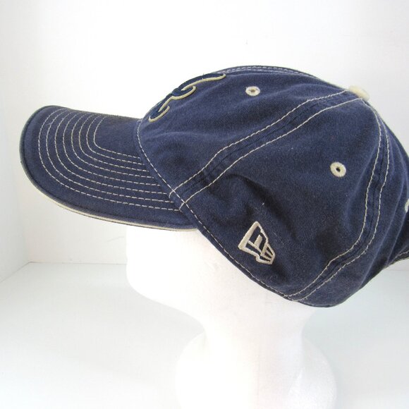 Atlanta Braves New Era Men Blue White Wide Stitch Adjustable Strap Back Cap Hat - Picture 3 of 8